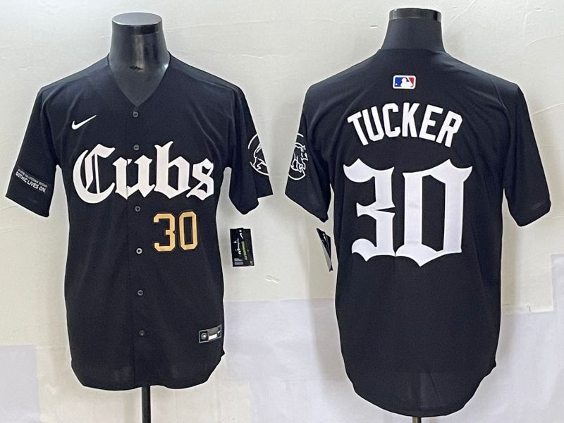Men 2025 Chicago Cubs #30 Tucker Black Five generations Joint Name Nike MLB Jersey style 3->chicago cubs->MLB Jersey